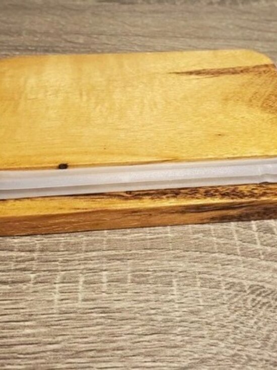 Dark Gray Ceramic Butter Dish Natural Acacia Wood Lid Silicone Seal EUC - Picture 7 of 7